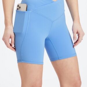 Fabletics Women's Sky Blue Bike Shorts